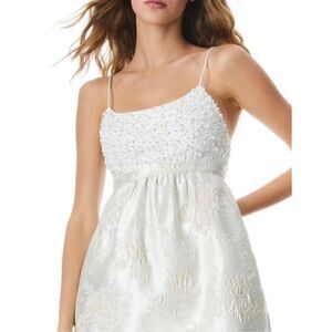 Alice + Olivia Tibby Babydoll Dress beige